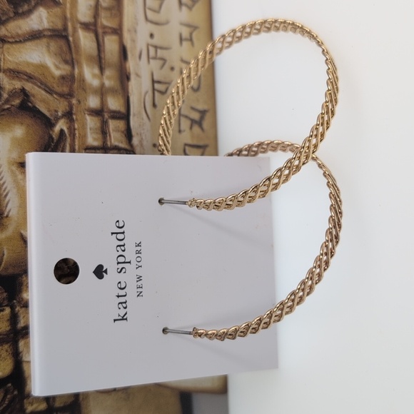 Kate Spade Twisted Gold Hoop Earrings - Picture 1 of 6
